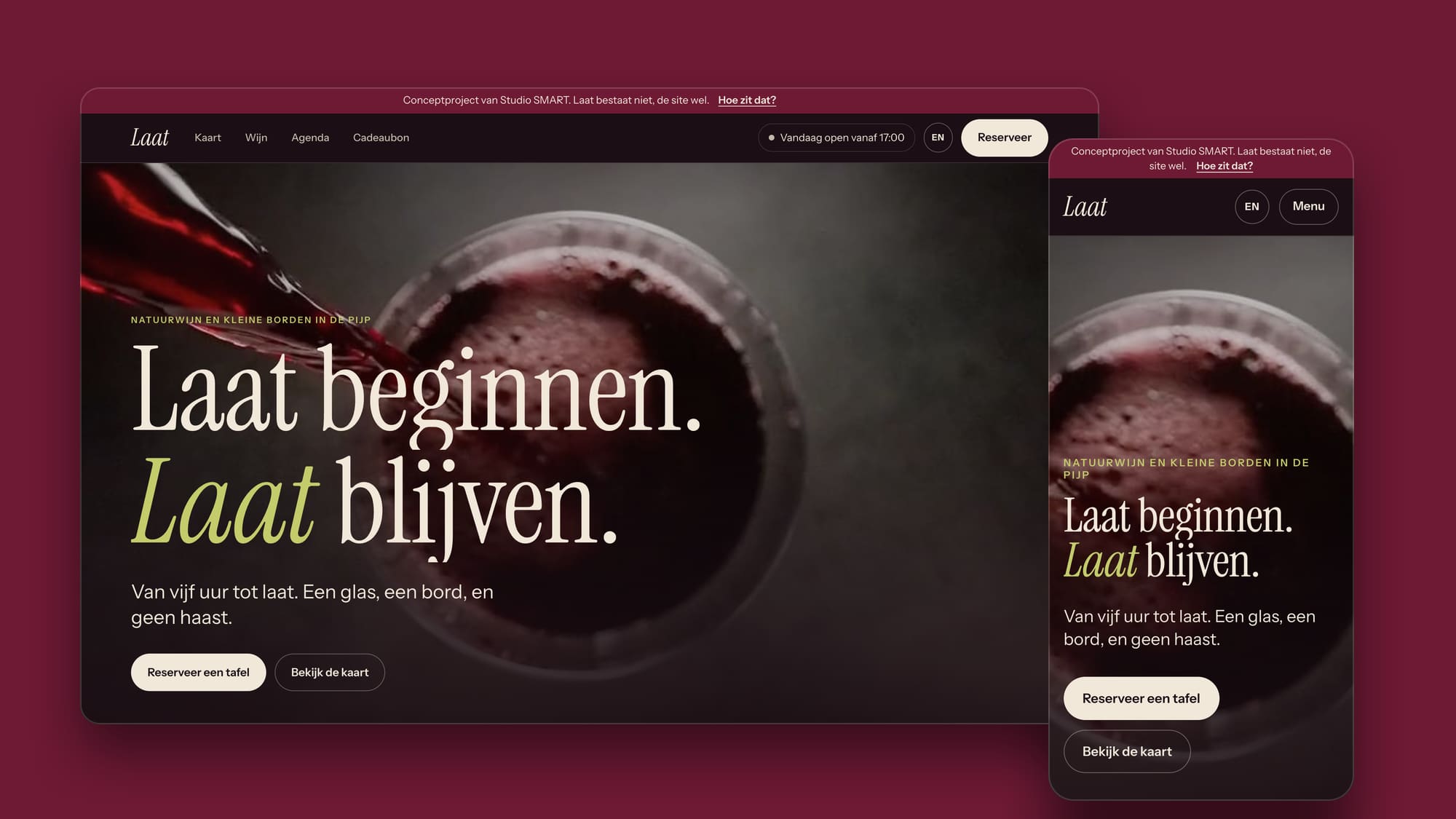 De Laat-website op een laptop en een telefoon