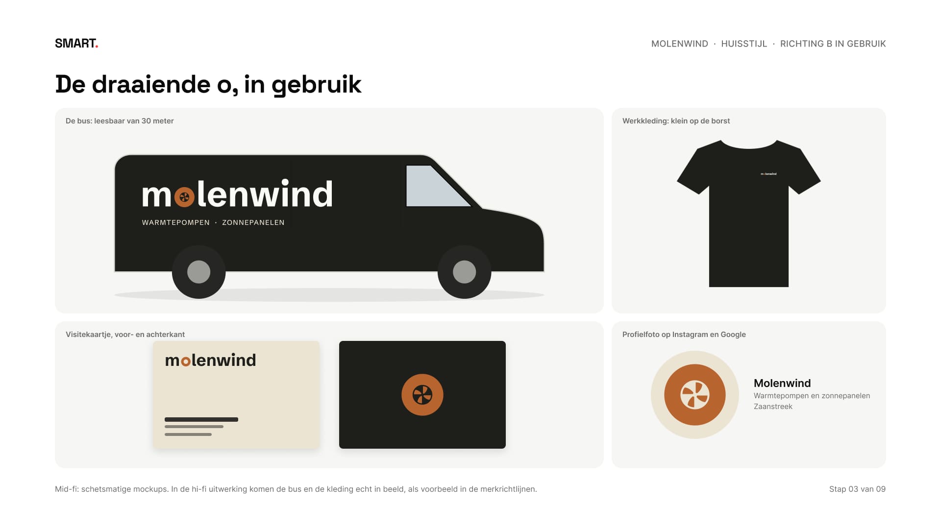 Richting B op een donkere bus, een donker shirt, een visitekaartje en als profielfoto