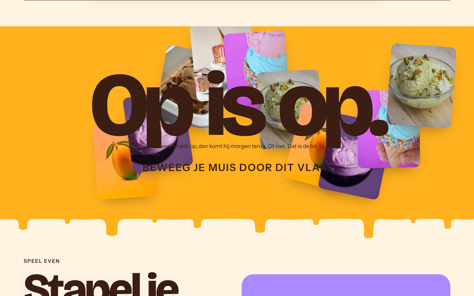 De woorden Op is op met een spoor van ijsfoto's achter de muis