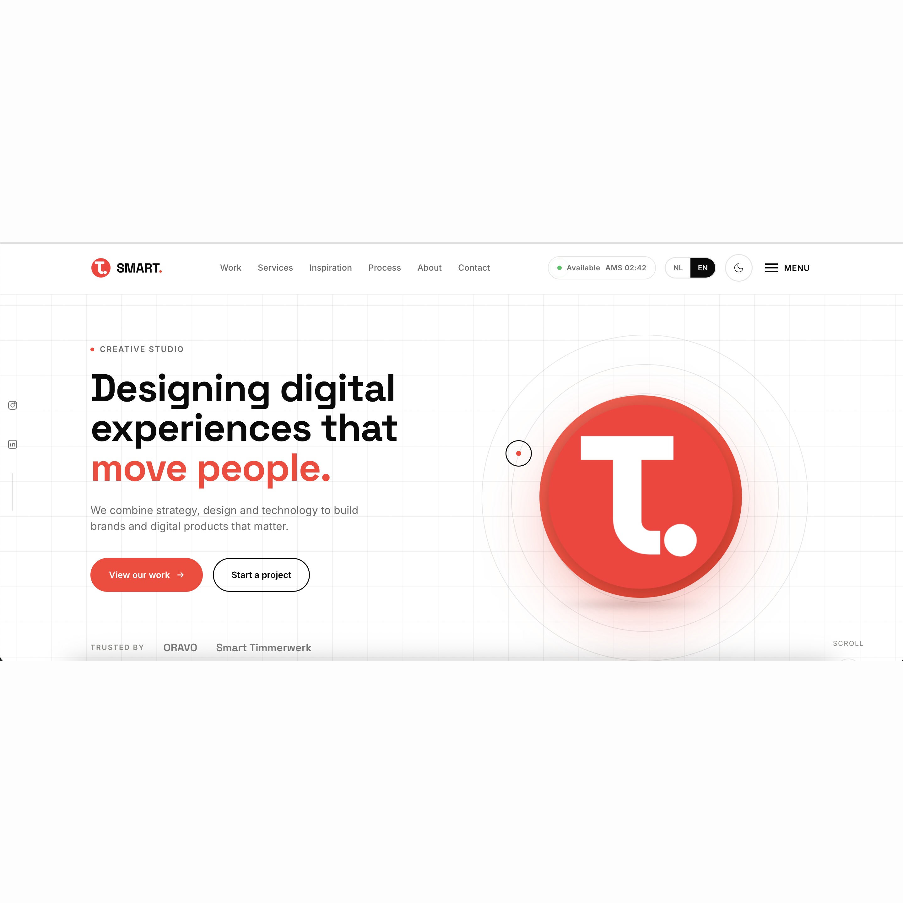 Homepage in light mode