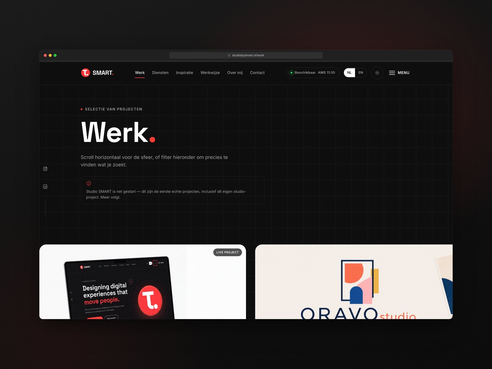De werkpagina voor het herontwerp